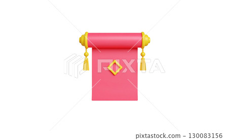 Red scroll on white background Red scroll on white background 130083156