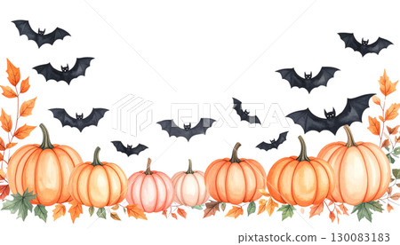 Spooky Halloween background with scary bats isolated on white background. Spooky Halloween background with scary bats isolated on white background. 130083183