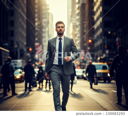 Commuting scene of a businessman Commuting scene of a businessman 130083293