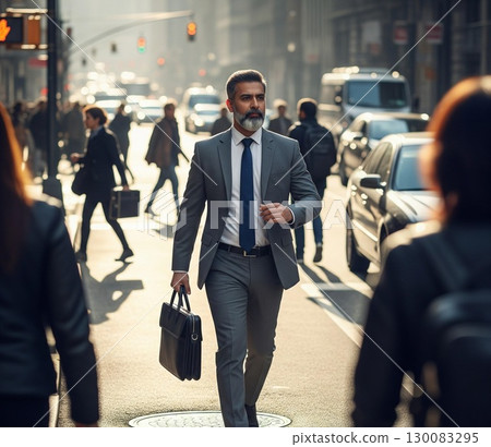 Commuting scene of a businessman Commuting scene of a businessman 130083295