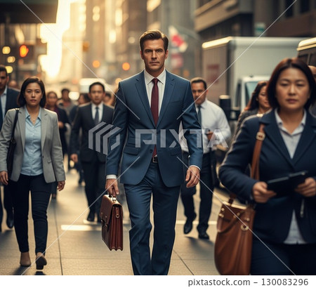 Commuting scene of a businessman Commuting scene of a businessman 130083296