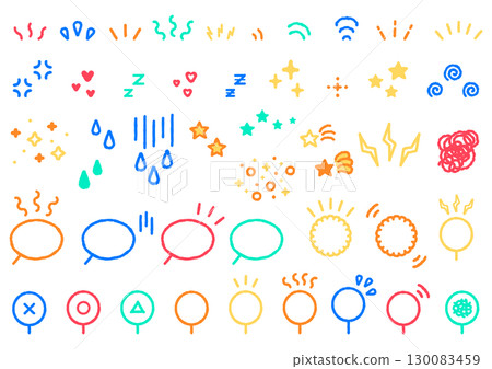 Icon set of speech bubbles and emotion symbols 130083459