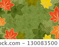 Japanese style background image of autumn leaves, Japanese pattern background 130083500