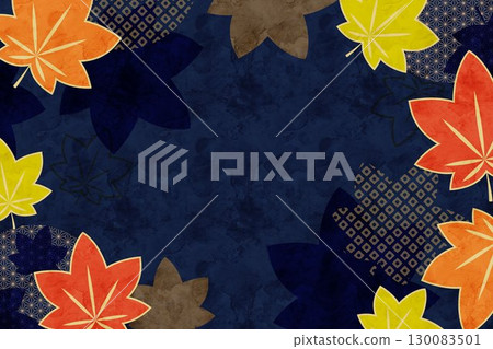 Japanese style background image of autumn leaves, Japanese pattern background 130083501