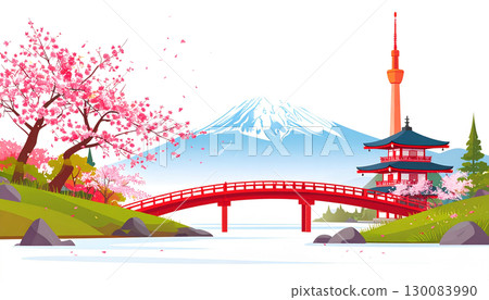 Colorful grunge art illustration with trees and birds. Colorful grunge art illustration with trees and birds. 130083990