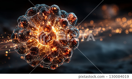 abstract fractal structure of glowing link knots 130084019