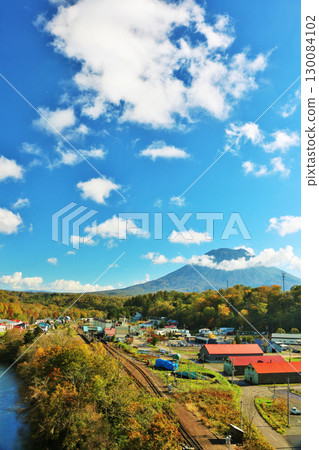 Hokkaido Autumn Niseko Blue sky and Mt. Yotei 130084102