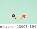 Miniature teeth with crosses and circles 130084394