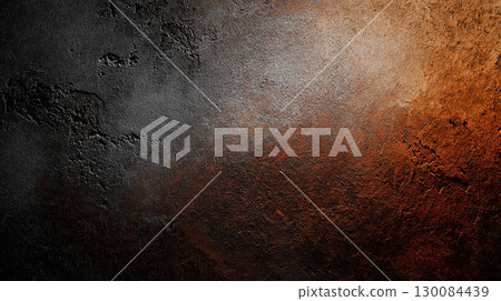 Metal wall texture background with striking black and rust color texture 130084439