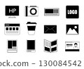 單色的簡單圖示集 130084542