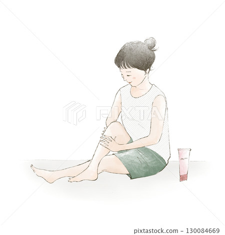 按摩腳的女性 按摩腳的女性 130084669