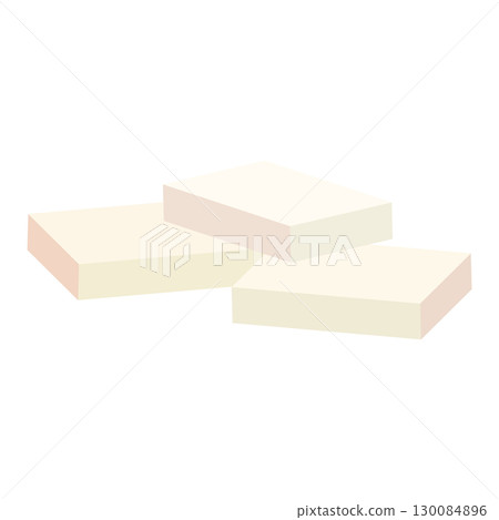 Square mochi icon illustration Square mochi icon illustration 130084896