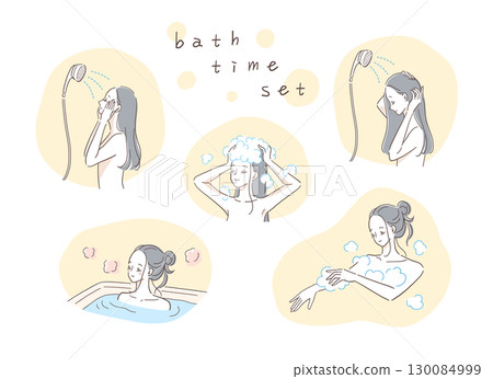 一位女士洗澡的插圖集 一位女士洗澡的插圖集 130084999