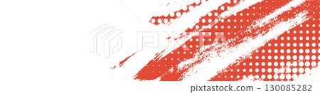Grunge Halftone Red Texture with Distressed Brush Effect 130085282