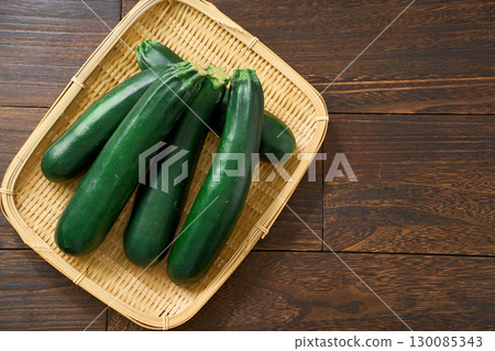 Zucchini | A green vegetable in season in summer 130085343