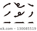 一組變化的快速黑色箭頭向量素材 130085519