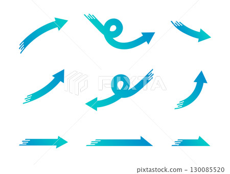 A variation set of blue gradient speedy arrow vector material A variation set of blue gradient speedy arrow vector material 130085520
