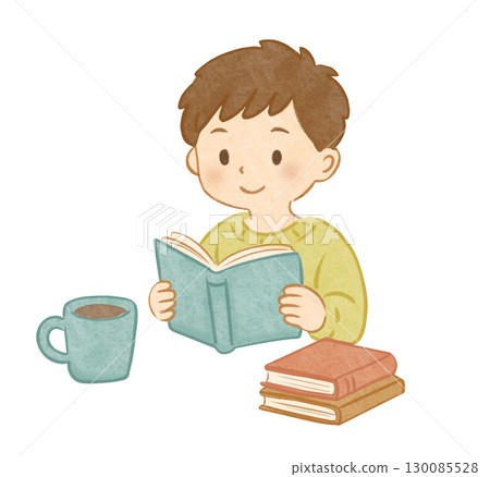 Autumn reading boy Autumn reading boy 130085528