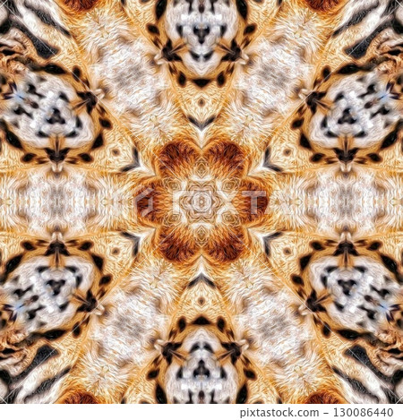 Animal skin concept design with African texture that grow awareness to save animal for nature. Artificial mixed animals fur background to use as rug, tiles, wall hanging to avoid killing any predators 130086440