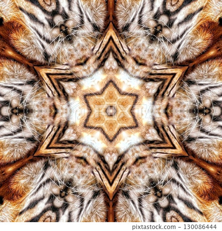Animal skin concept design with African texture that grow awareness to save animal for nature. Artificial mixed animals fur background to use as rug, tiles, wall hanging to avoid killing any predators 130086444