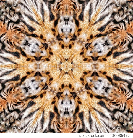 Animal skin concept design with African texture that grow awareness to save animal for nature. Artificial mixed animals fur background to use as rug, tiles, wall hanging to avoid killing any predators 130086452