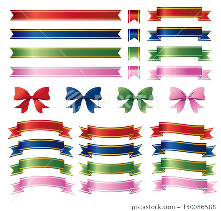 各種絲帶插圖集 130086588