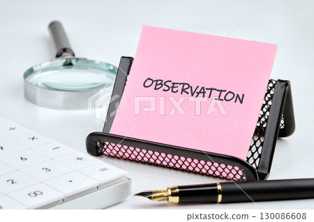 Concept word OBSERVATION. Concept of success, growth and performance improvement Concept word OBSERVATION. Concept of success, growth and performance improvement 130086608