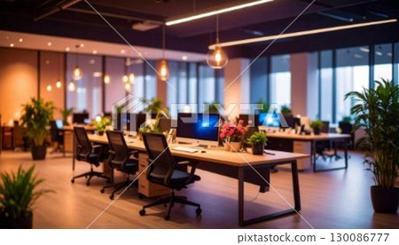 A view of a room in an office in an office building 130086777