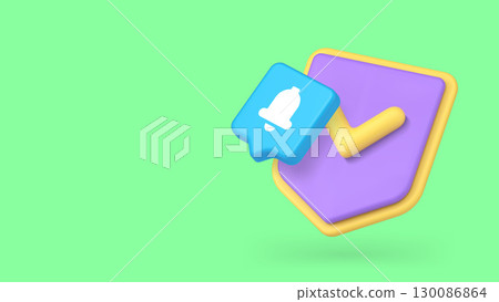 Shield With Checkmark And Notification Icon For Modern Business Copy Space Banner Vector Illustration Shield With Checkmark And Notification Icon For Modern Business Copy Space Banner Vector Illustration 130086864