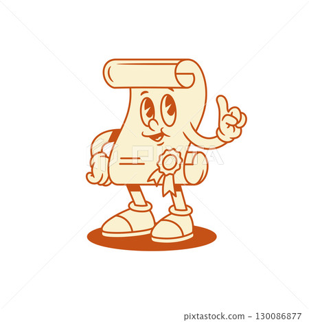 Comic diploma graduation cartoon character idea gesture contoured vector flat illustration Comic diploma graduation cartoon character idea gesture contoured vector flat illustration 130086877