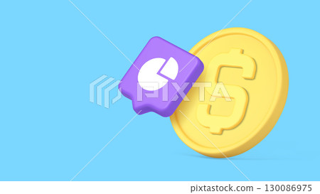 Gold Coin and Pie Chart Representing Economy Analysis Copy Space Banner Vector Illustration Gold Coin and Pie Chart Representing Economy Analysis Copy Space Banner Vector Illustration 130086975