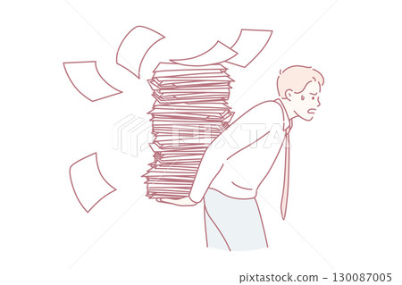 Overwork, stress, exhaustion at work concept Overwork, stress, exhaustion at work concept 130087005