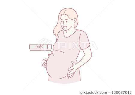 Happy pregnancy process and expectation concept. Happy pregnancy process and expectation concept. 130087012