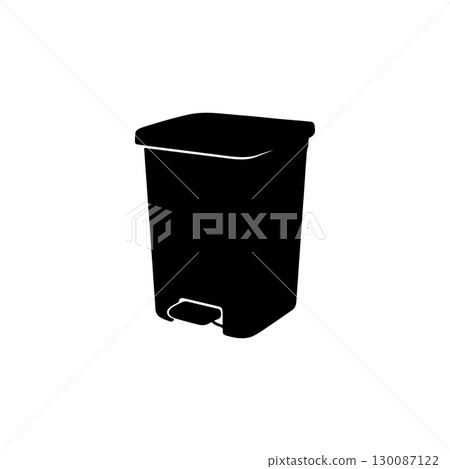 trash bin silhouette icon for waste disposal and cleaning concepts trash bin silhouette icon for waste disposal and cleaning concepts 130087122