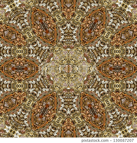 Tribal concept design for textile, flyer, brochure, magazine cover printing. Indigenous fashion pattern background for interior decoration and traditional costume or handicraft making 130087207