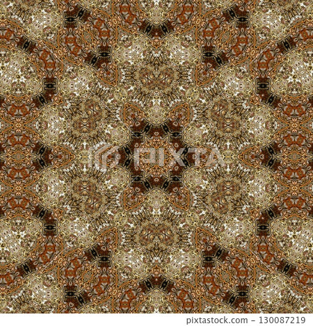 Tribal concept design for textile, flyer, brochure, magazine cover printing. Indigenous fashion pattern background for interior decoration and traditional costume or handicraft making 130087219