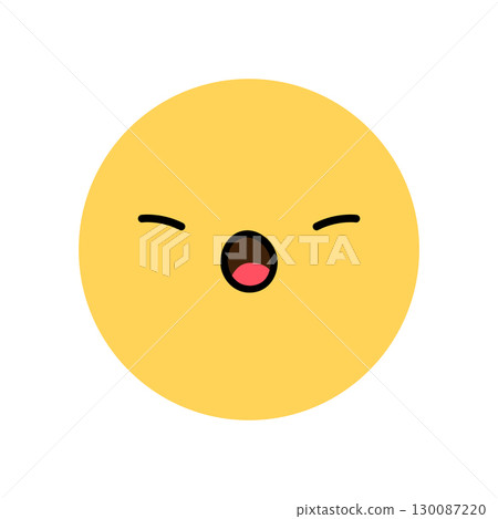 Cute yellow emoji face 130087220