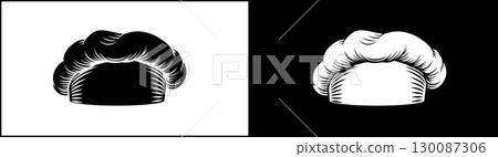 Cook Baker Chef Hat Cap Woodcut Illustration 130087306