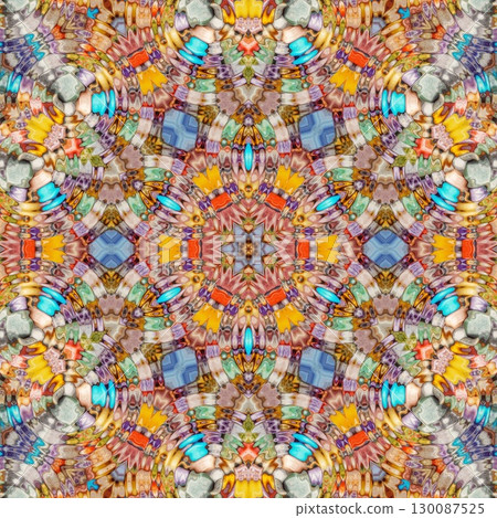 Decorative illustration design with gradient shapes. Artistic crypto art for wallpaper, wrapper, banner, web, flyer, brochure, poster, digital paper, etc. NFT non fungible token as collectible assets 130087525