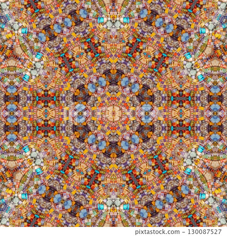 Decorative illustration design with gradient shapes. Artistic crypto art for wallpaper, wrapper, banner, web, flyer, brochure, poster, digital paper, etc. NFT non fungible token as collectible assets 130087527