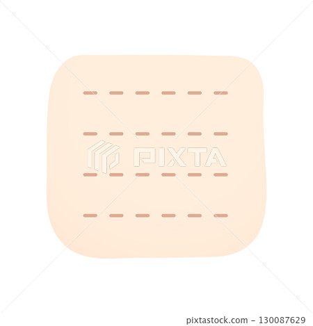 Cute beige notepad with dashed lines 130087629
