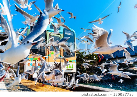 Tenhama Line and Yurikamome in winter 130087753