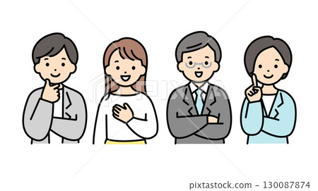 啟發男性和女性辦公室職員上半身的人 130087874