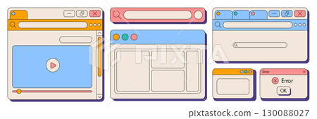 Retro UI interface collection 130088027