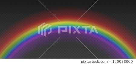 Rainbow arc with glowing spectrum after rain 130088060
