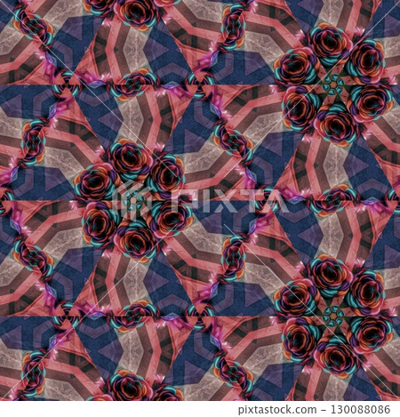 Mixed print design made with different embroidery, batik and tie dye patterns. Best for textile, carpet, comforter, wallcovering, pillowcase, bedsheet, silk fabric printing 130088086