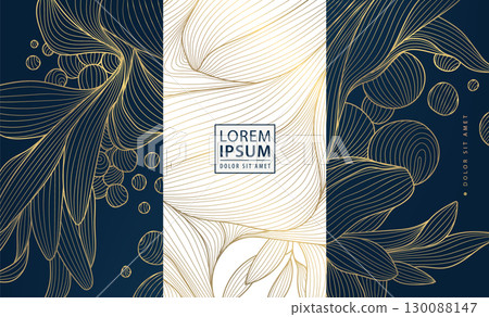 Vector luxury floral labels, vintage floral art package design. Soap, wine, jewelry product patterns, elegant wedding backgrounds, invitations, cards and covers. 130088147