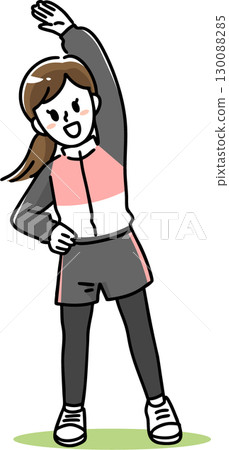 Smiling woman doing exercises Smiling woman doing exercises 130088285