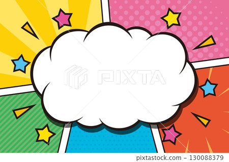 American comic pop cloud-shaped speech bubble panel background American comic pop cloud-shaped speech bubble panel background 130088379