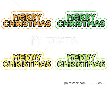Merry Christmas lettering set Merry Christmas lettering set 130088533